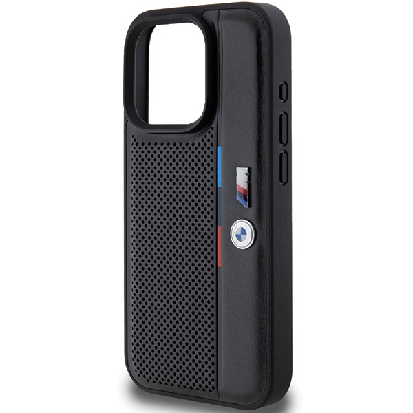 Cover Bmw Bmhcp15x23pupvk IPhone 15 Pro Max 6,7" nero/nero durocase linea tricolore perforata Case