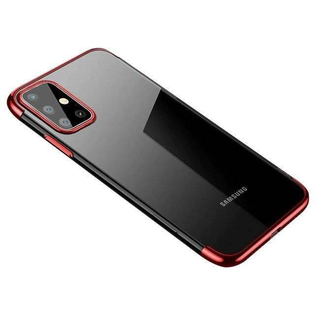 Custodia protettiva in gel TPU trasparente per Samsung Galaxy A72 4G rosso