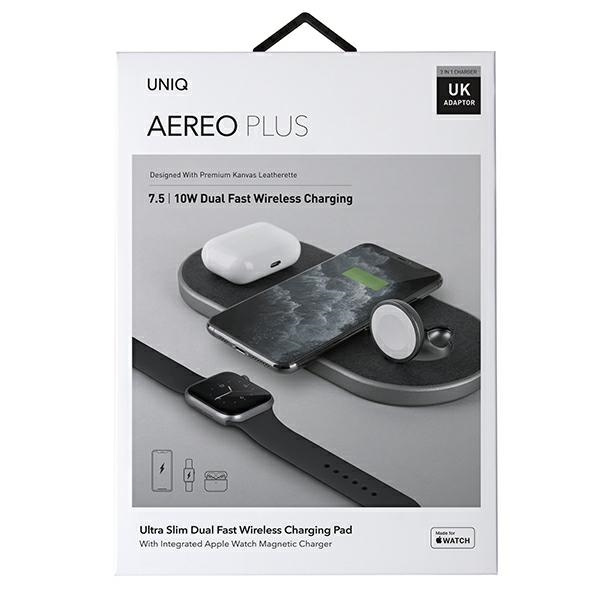 UNIQ Aereo Plus 3-in-1 10W Fast Charge Inductive Charger LITHOS Collective Black