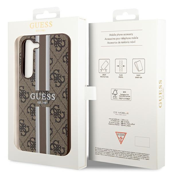 Coque Guess GUHCS23SP4RPSW S23 S911 marron/marron durcase 4G Printed Stripe Case