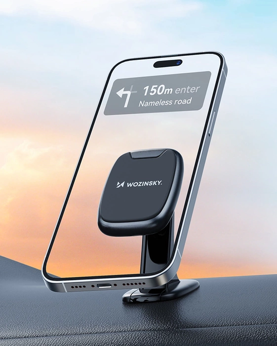 Wozinsky WUMTD Magnetischer Telefonhalter für das Armaturenbrett im Auto – Schwarz