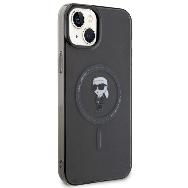 Etui Karl Lagerfeld KLHMP15MHFCKNOK iPhone 15 Plus 6.7" czarny/black hardcase IML Ikonik MagSafe Case