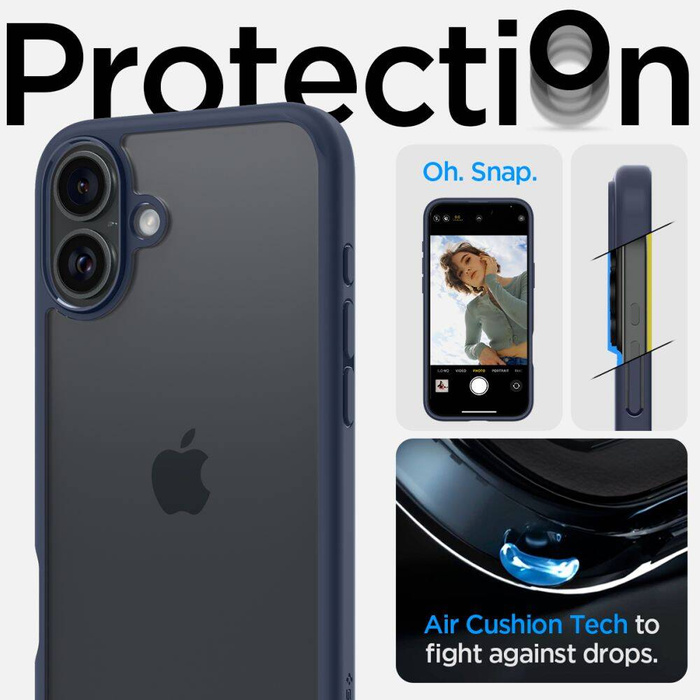 Spigen Ultra Hybrid iPhone 16 Case Navy Blue