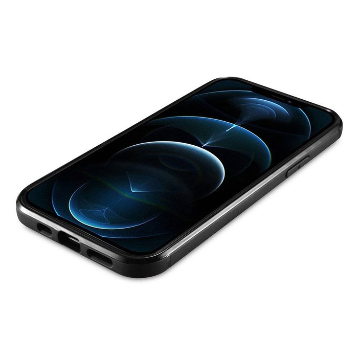 Custodia iCarer Leather Oil Wax rivestita in pelle naturale per iPhone 12 mini nero (ALI1204-BK)