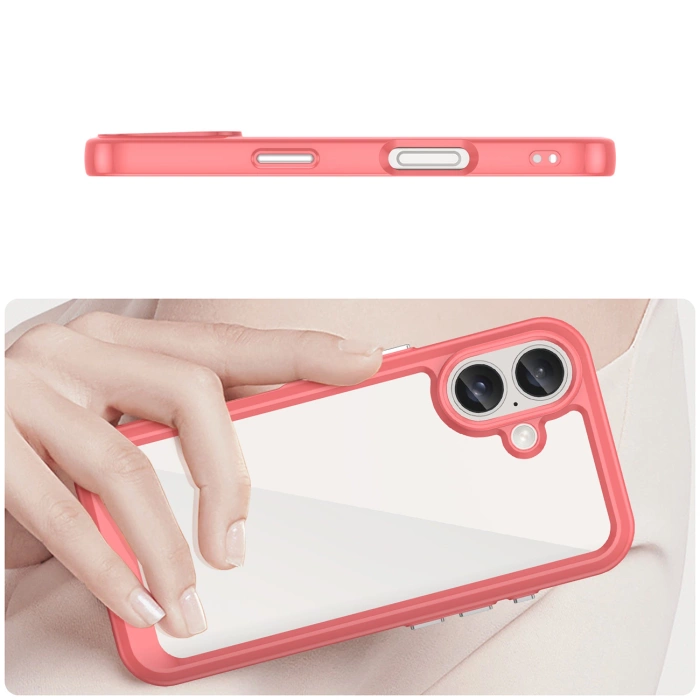 Outer Space Case with Gel Frame for iPhone 16 Plus - Red