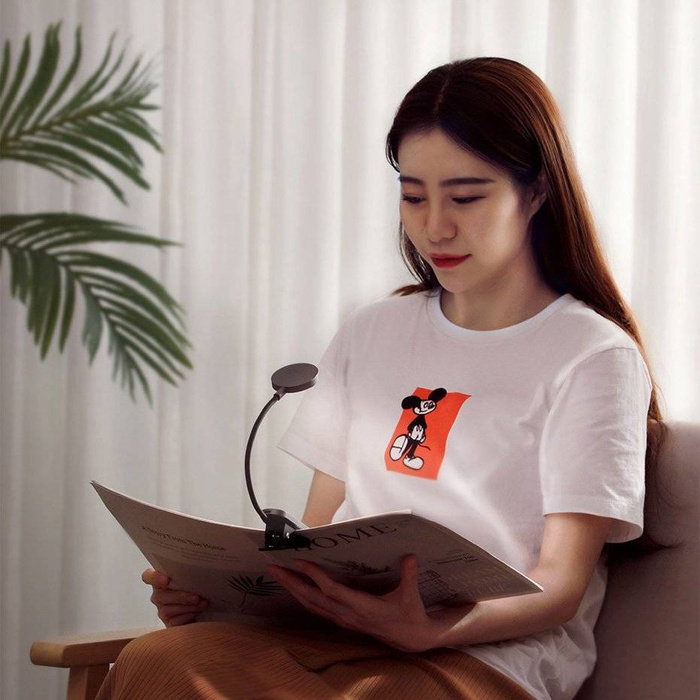 Baseus mini LED reading lamp with clip gray (DGRAD-0G)