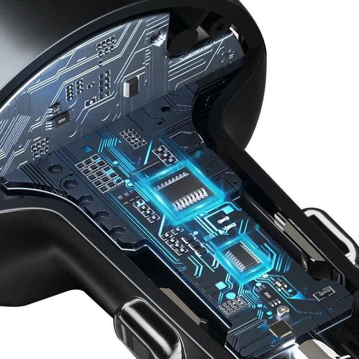 Baseus Enjoy Car LED Wireless 2x USB / 3,5mm jack MP3 Charger Bluetooth 5.0 3.4A Black (CCLH-01)