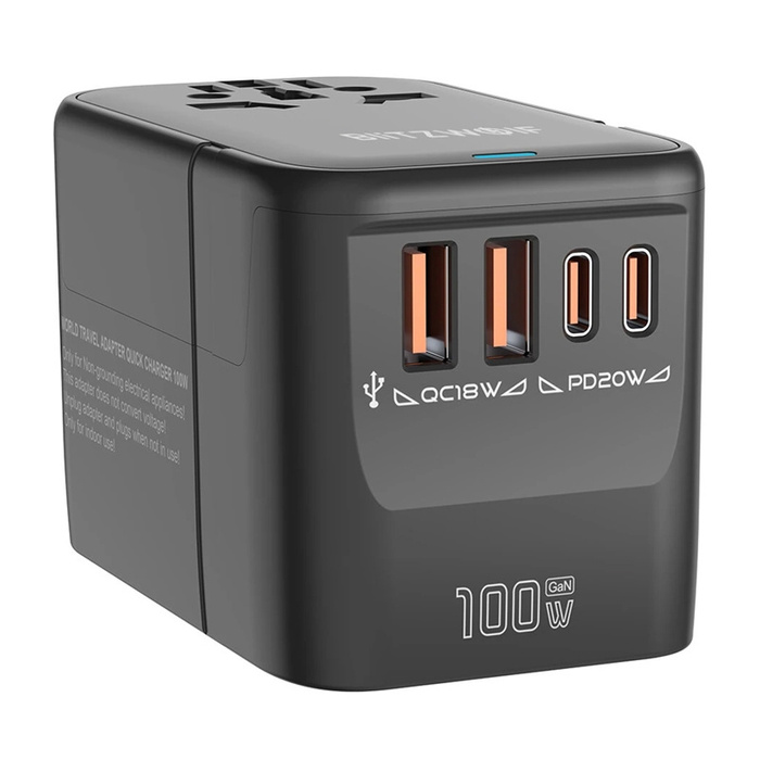 Reiseadapter 5in1 Blitzwolf BW-TA2 2xUSB PD + 2xC QC + C GaN 100W