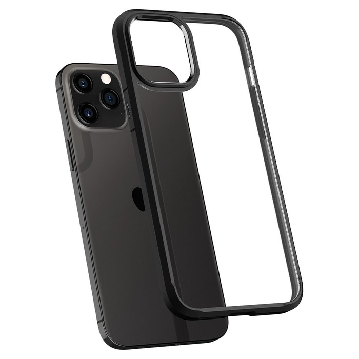 Cover SPIGEN Ultra Hybrid iPhone 12 12 Pro Custodia nera opaca