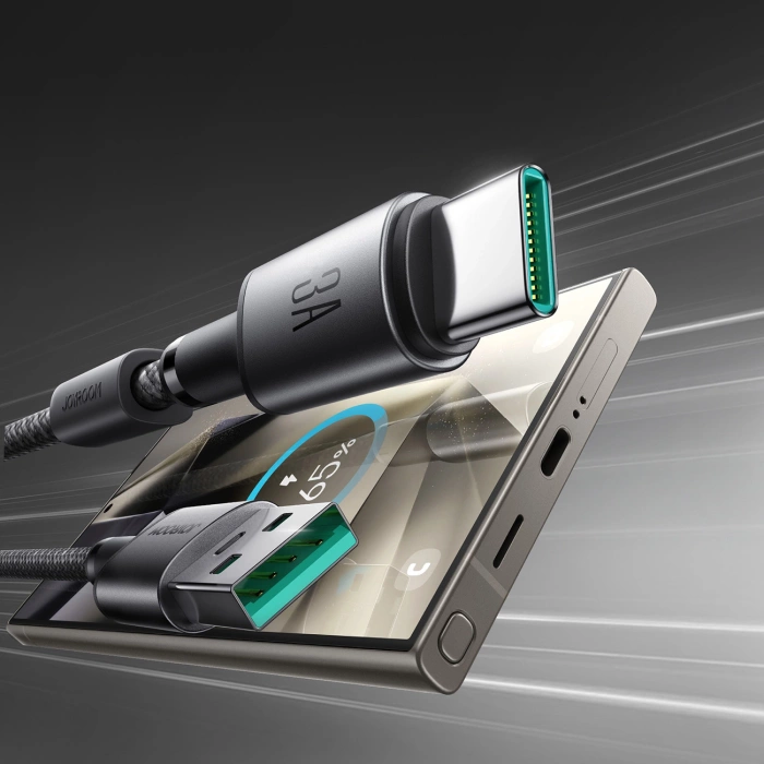 Joyroom S-A50 Unlimited Series 3A USB-A - USB-C Cable with Magnetic Organizer 1.2m - Gray