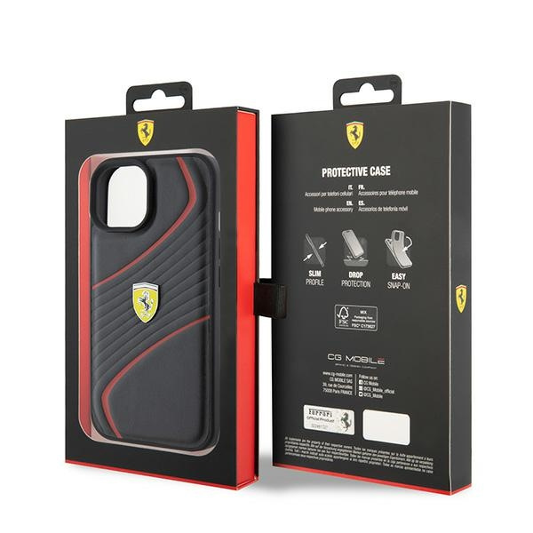 Cover Ferrari FEHCP15SPTWK iPhone 15 6,1" nero/nero durocase Twist Metal Logo Case