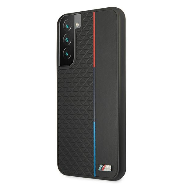Custodia Cover nera per BMW Samsung Galaxy S22 Plus M Collection Triangles