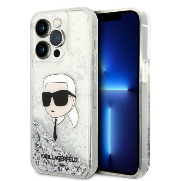 Cover Karl Lagerfeld iPhone 14 Pro Max 6,7" argento/silver hardcase Glitter Karl Head