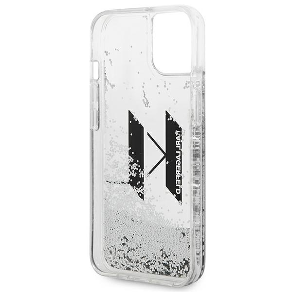Case Karl Lagerfeld iPhone 14 6.1" silver/silver hardcase Liquid Glitter Big KL
