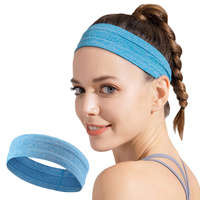 Diadema de tejido elástico para running fitness azul