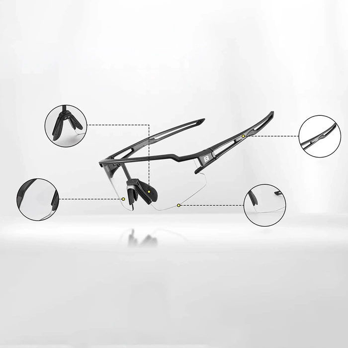 Lunettes de vélo photochromiques UV400 Rockbros 10173 - noir et rouge