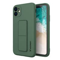 Custodia in silicone flessibile Wozinsky Kickstand Case con supporto per iPhone 12 Pro Max verde scuro