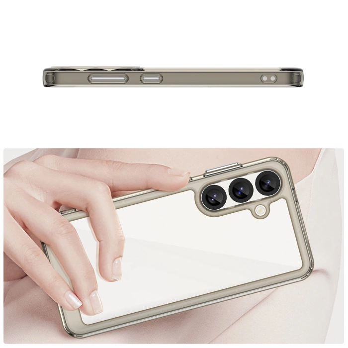 Outer Space Case with Gel Frame for Samsung Galaxy S25 - Clear Black