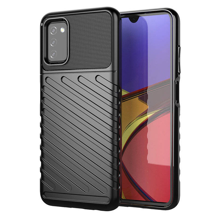 Thunder Case flexible gepanzerte hülle Abdeckung Samsung Galaxy A03s schwarz