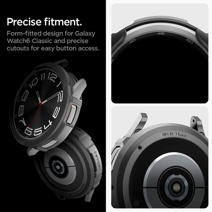 Hülle Spigen Liquid Air Samsung Galaxy Watch 6 Classic (43 MM) MATTE Schwarz Case