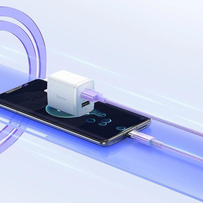 Quick Charge USB-C Baseus Flash, QC 3.0, Huawei SCP, Samsung AFC, 5A, 1m (green)