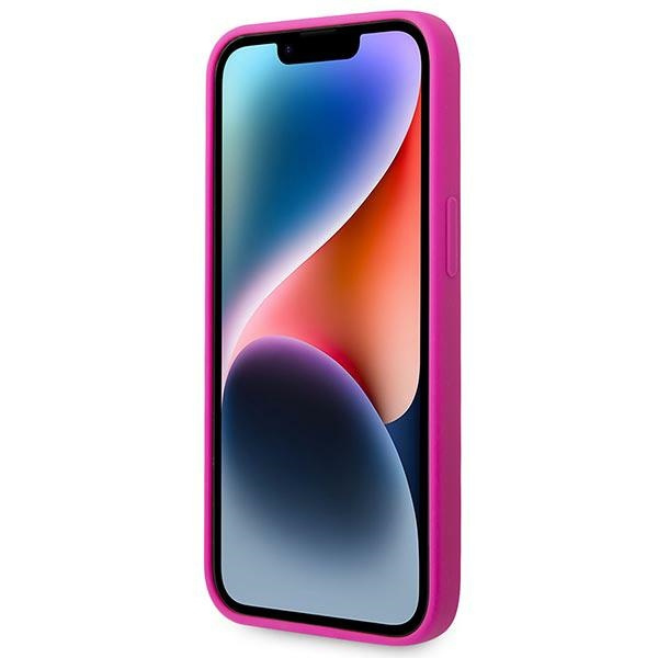 Hülle Guess iPhone 14 6.1" fuchsia/fuschia hart case Silikon Vintage Gold Logo