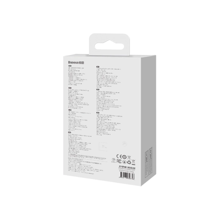 Soporte magnético Baseus Banco de energía inalámbrico de carga rápida 10000mAh 20W Púrpura (con cable de carga rápida de la serie Xiaobai Tipo-C a Tipo-C 60W(20V/3A) 50cm Blanco)