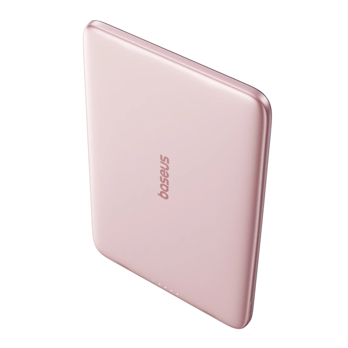 Powerbank Baseus PicoGo AM41 5000mAh 20W Ultra-Slim kompatybilny z MagSafe z kablem Baseus Simple USB-C 60W 30cm - różowy