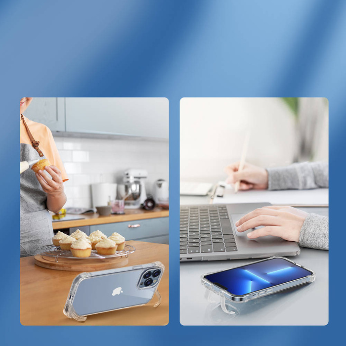 Custodia Joyroom Defender Series per iPhone 13 Pro custodia robusta con ganci cavalletto trasparente (JR-BP955)