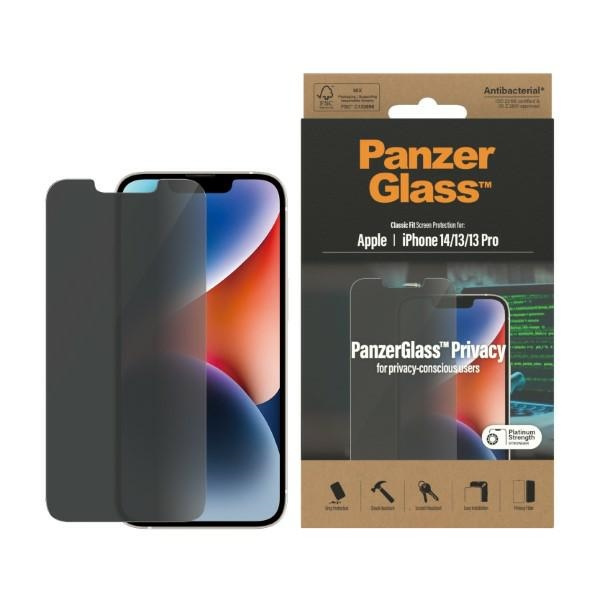PanzerGlass Classic Fit iPhone 14 / 13 Pro / 13 6.1" Privatsphäre Bildschirm Schutz Antibakteriell P2767
