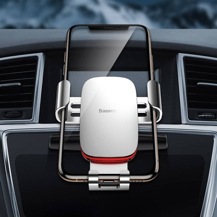 Baseus Metal Age Gravity Car Mount (CD Version) Silver (SUYL-J0S)