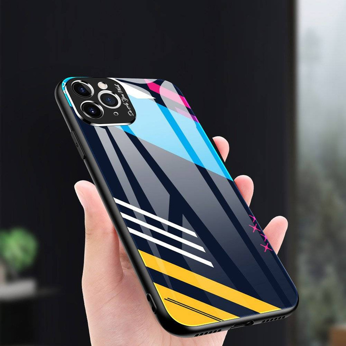 Barevné sklo Case pouzdro krycí překryv glasses tvrzené sklo s krytem fotoaparátu iPhone 11 Pro Max vzor 1