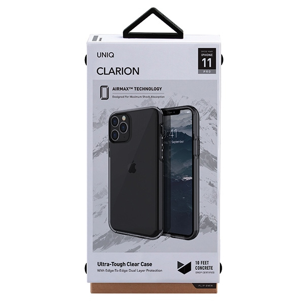 Pouzdro Uniq pro Clarion iPhone 11 Pro černé / pára kouřová
