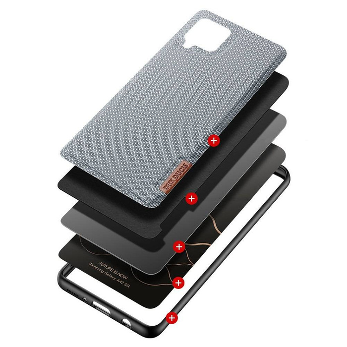 La custodia Dux Ducis Fino è rivestita in nylon Samsung Galaxy A42 5G grigio
