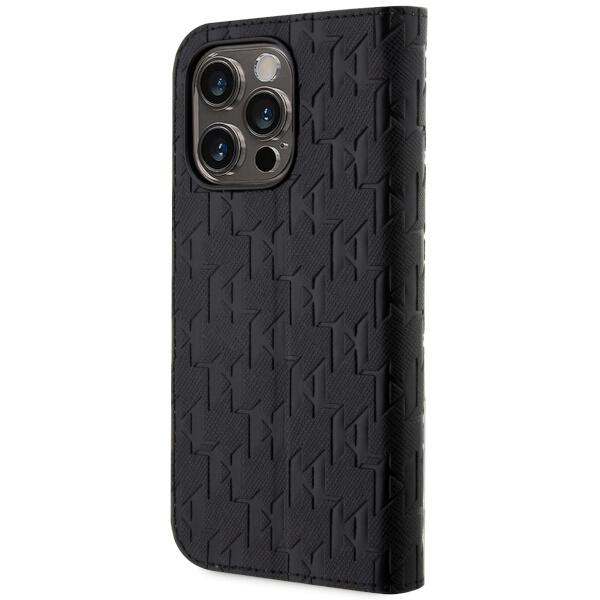 Case Karl Lagerfeld KLBKP14XSAKLHPK iPhone 14 Pro Max 6.7" bookcase black/black Saffiano Monogram Case