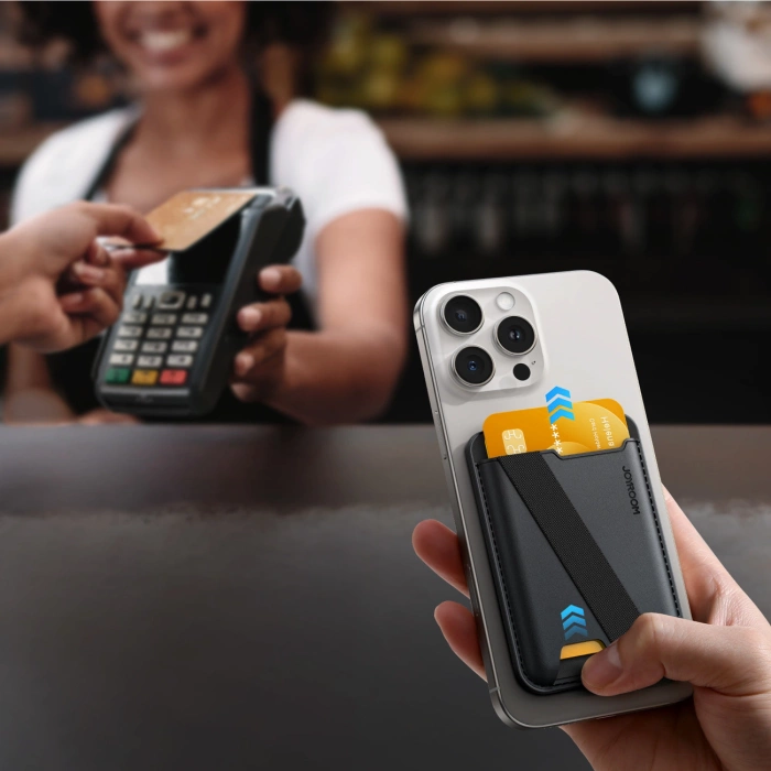 Joyroom JR-ZS432 Magnetische Geldbörse, kompatibel mit MagSafe, Schwarz