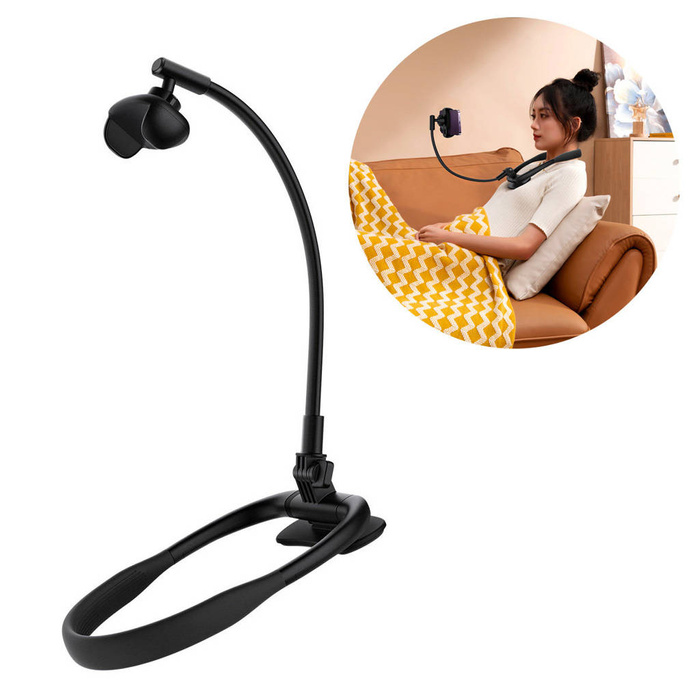 Support de cou universel Baseus ComfortJoy Series, support de téléphone noir (LUGB000001)