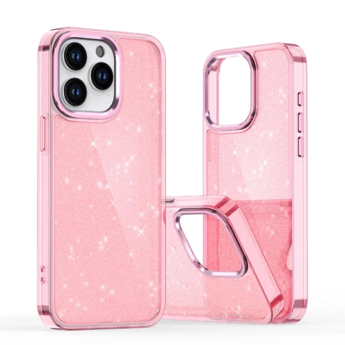 Glitter Case for iPhone 16 Pro - pink with glitter