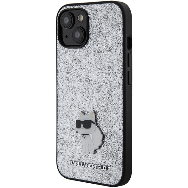 Karl Lagerfeld KLHCP15SGCNPSG iPhone 15 6.1" argent/argent durcase Fixed Glitter Choupette Logo Metal Pin