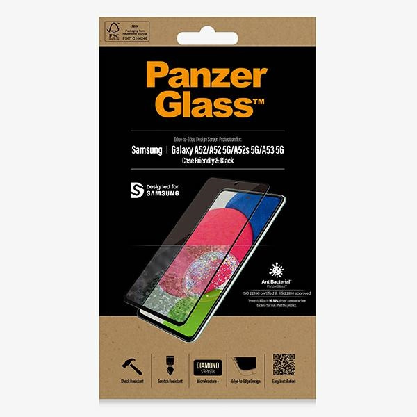 PanzerGlass E2E Microfracture Sam A52 /A52 5G/A53 5G Case Friendly AntiBacterial black/black