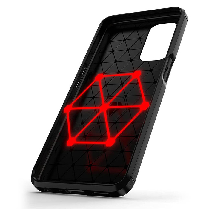 Carbone Case flexible coque couverture OnePlus Nord N200 5G noir