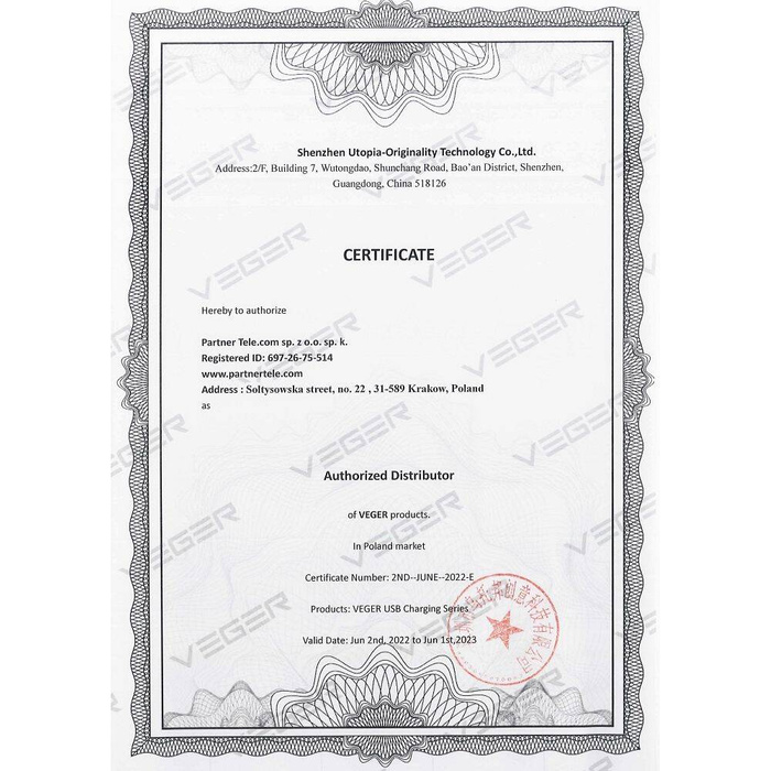 Powerbank Veger L30 (W3008PD) PD QC3.0 3A 20W 30000 mAh czarny