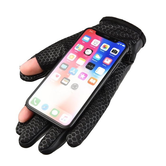 Guantes para teléfono antideslizantes y aislantes para hombre - negros