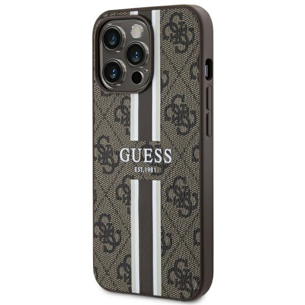 Coque Guess GUHMP13LP4RPSW iPhone 13 Pro / 13 6.1" marron/marron durcase 4G Printed Stripes MagSafe Case