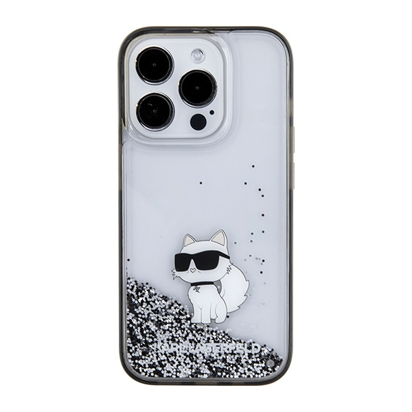 Etui Karl Lagerfeld KLHCP15LLKCNSK iPhone 15 Pro 6.1" transparent hardcase Liquid Glitter Choupette Case