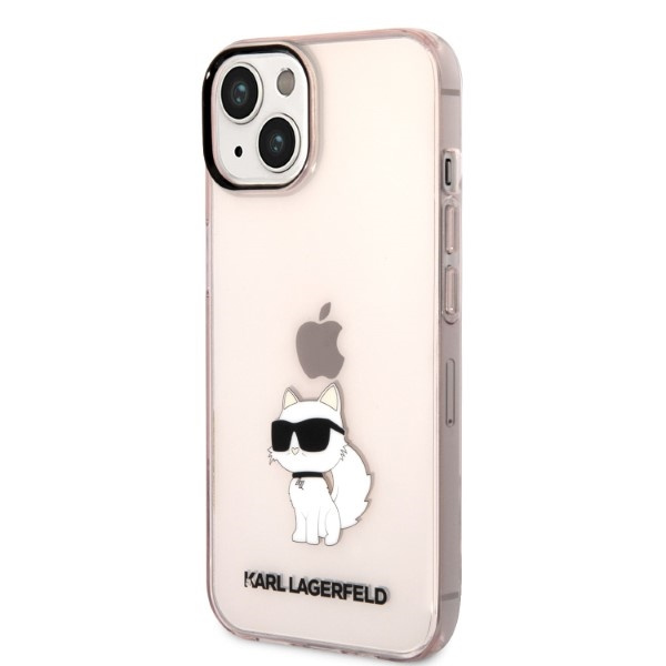 Puzdro Karl Lagerfeld iPhone 14 6,1" ružová/ružová tvrdácase Ikonik Choupette
