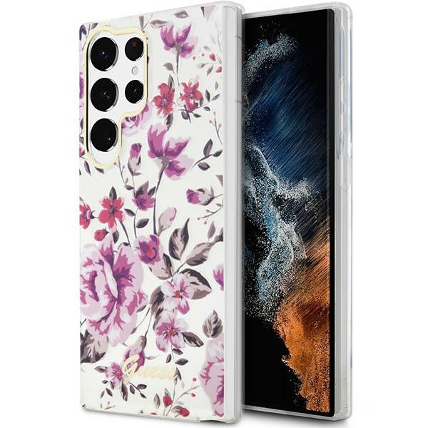 Cover Guess Guhcs23lhcfwst S23 Ultra S918 Bianco/Bianco Durocase Collezione Fiori Case