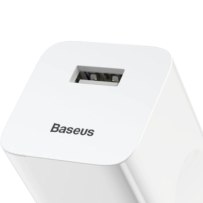 Baseus Charging Schnellladegerät CCALL-BX02 Netzwerk USB-A 24W QC 3.0 Ladegerät – Weiß