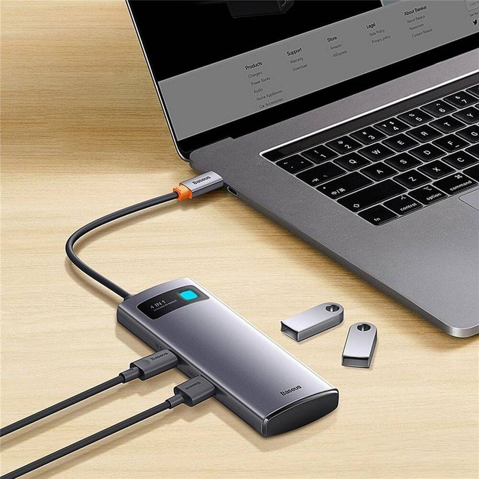 Baseus Metal Gleam Series Station d&#39;accueil HUB 4 en 1 USB Type C - 4 x USB 3.2 Gen. 1 (WKWG070013)