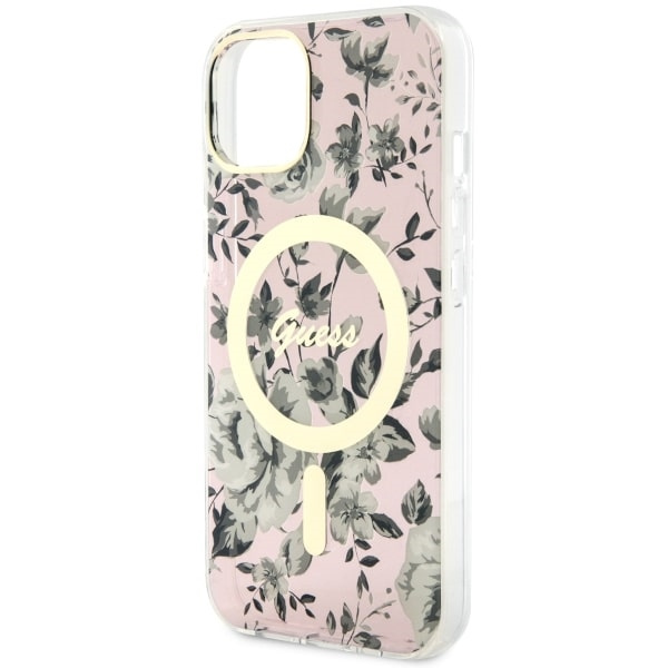 Funda Guess GUHMP14MHCFWSP iPhone 14 Plus 6.7" rosa/rosa durocase Flor MagSafe Case